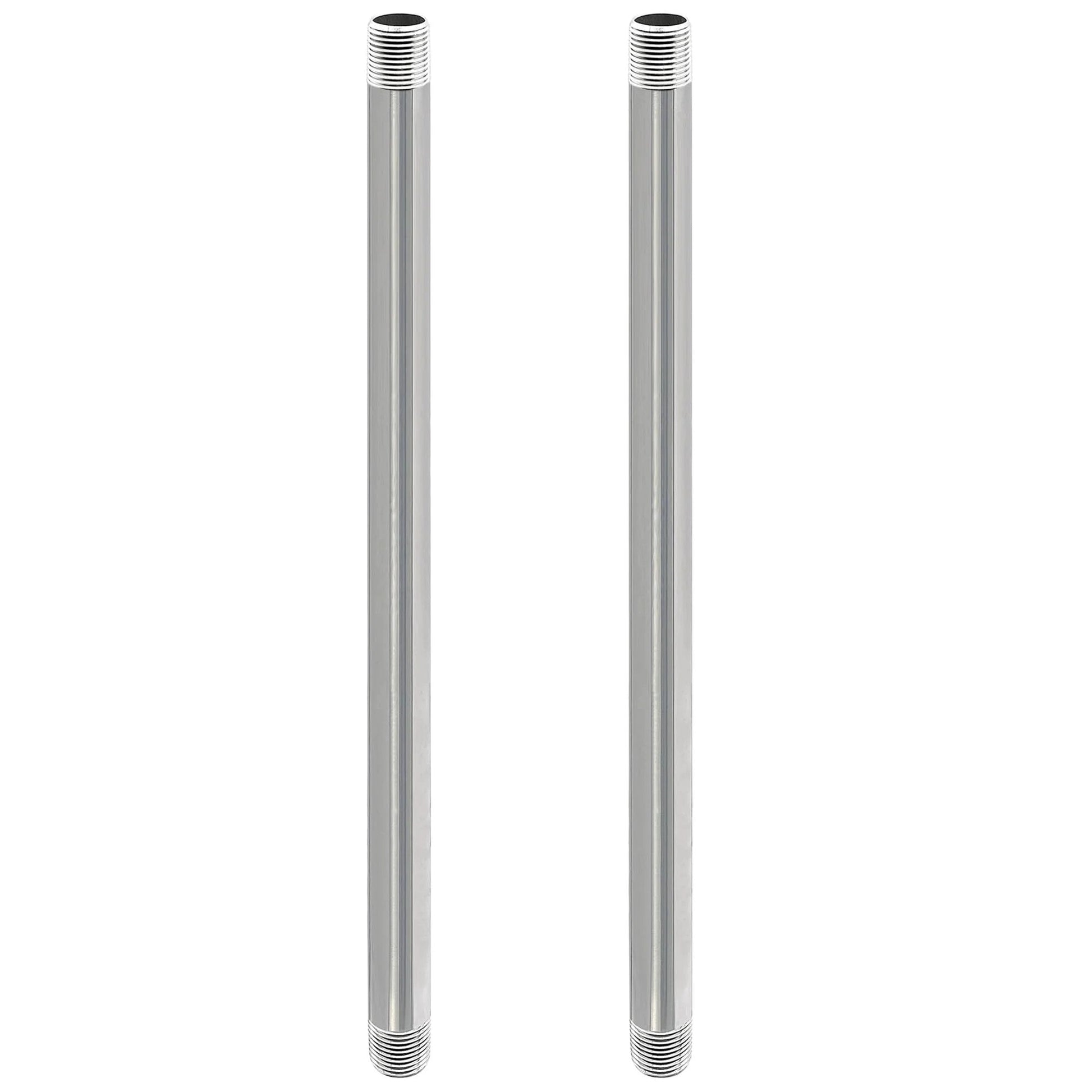 Heavy Duty GeilSpace Half Inch NPT Stainless Steel Pipe Nipples, Eighteen Inches Long, Set Of Two, 304 Stainless Steel, Rust Proof And Corrosion Resistant, Fits Standard Half Inch Threaded Pipes And Fittings, Pro Grade DIY Metal Tubes