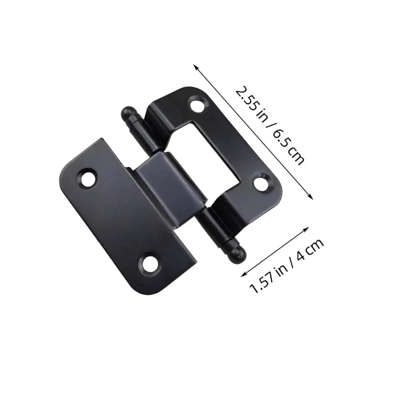 Heavy Duty Black Iron Kitchen Cabinet Door Hinges Set For Heavy Doors Six Pack 6.5 cm By 4 cm Replacement Hinges Showing Dimensions