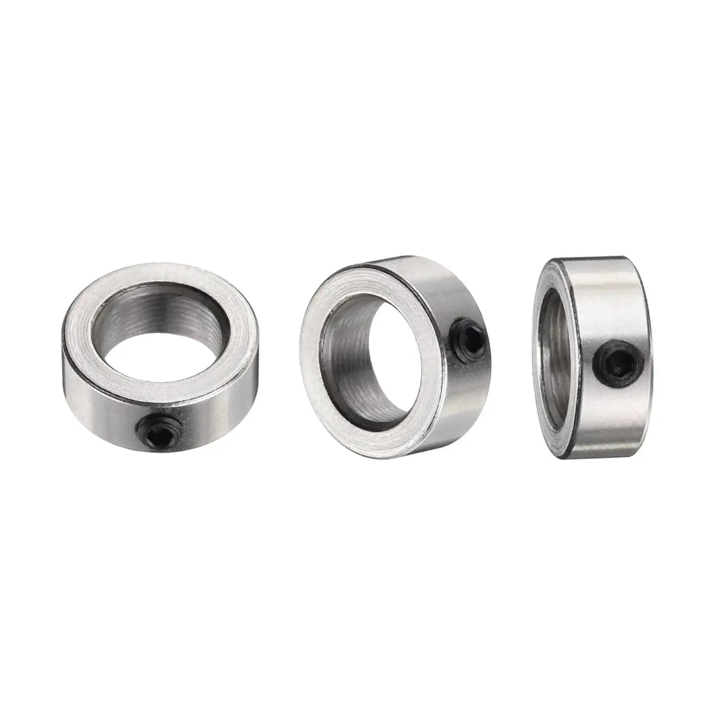 Three Built To Last 8mm Shaft Collar Set Screw Rings In 304 Stainless Steel, 13mm OD, 5mm Thick, Round Bore Locking Collars for shafts