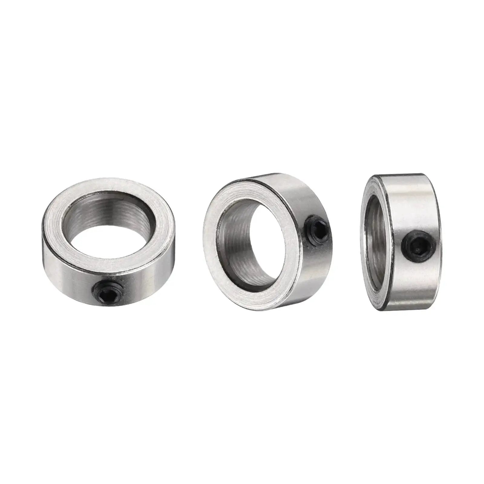 Three Built To Last 8mm Shaft Collar Set Screw Rings In 304 Stainless Steel, 13mm OD, 5mm Thick, Round Bore Locking Collars for shafts
