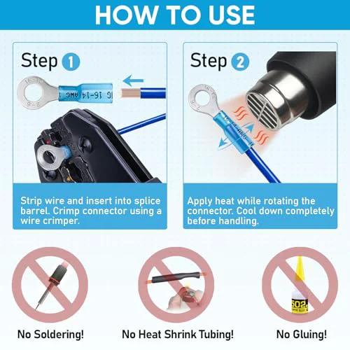 How to use 120 Piece Heat Shrink Wire Connector Kit With Waterproof Automotive Marine Terminals instructions step-by-step.