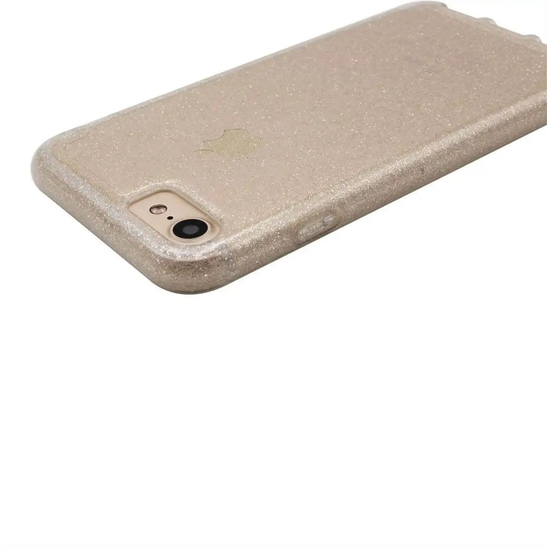 Gold glitter phone case for smartphone, corner view