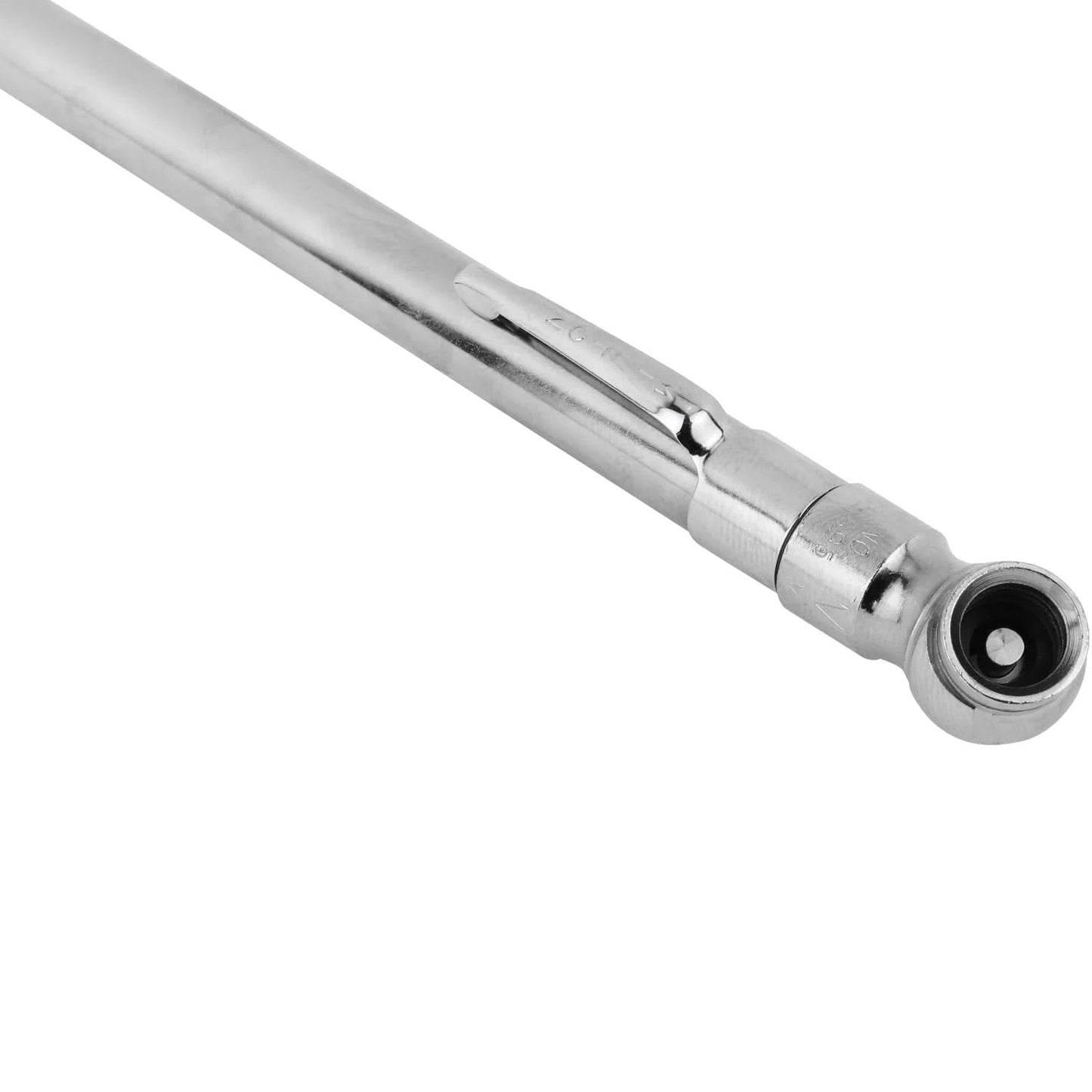 Close-up of Pencil Tire Pressure Gauge For Cars With Built In Deflator Valve Brass Construction That Reads In PSI And KPa
