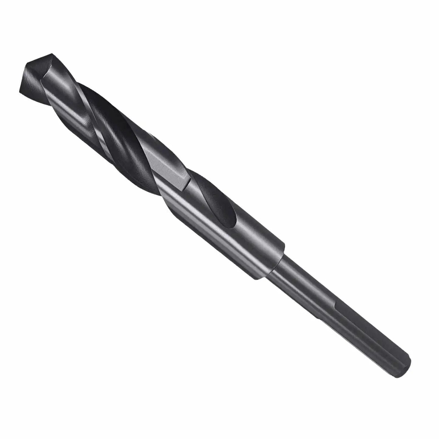 High Performance 37/64 Inch Drill Bit For Plastic And Wood, Three Eighths Inch Reduced Shank, 3 Flat Ground, close-up view