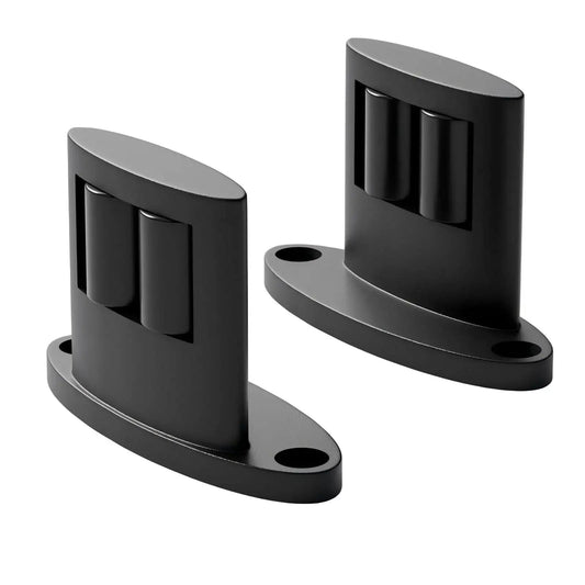 Floor Guide For Sliding Barn Door Bottom With Double Sided Roller Design Concealed Pulleys Smooth Quiet Sliding, Black Finish