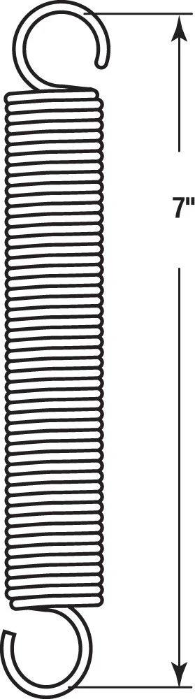 Extension Spring 0.105 Gauge By One And One Sixteenth Inch By Seven Inch Nickel Plated Spring Steel Open Single Loop Prime Line SP 9628