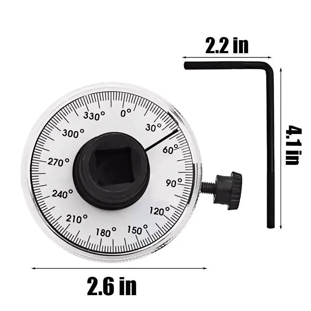 Top view of Precision Torque Angle Gauge with 360 Degree Rotation Scale for Automotive Applications, 1/2 Inch Drive
