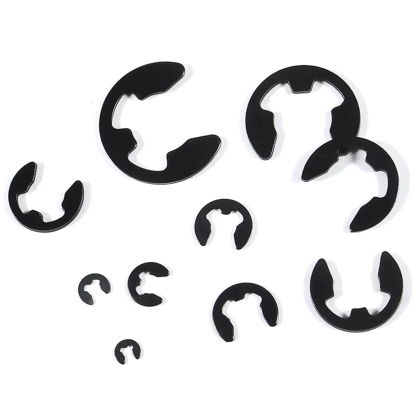 Essential E Clip Assortment Kit For Bearings Gears Pulleys And Shafts With 10 Sizes From 1.5mm To 10mm External Retaining Rings Snap Rings Set DIANN Pro Grade Hardened Steel