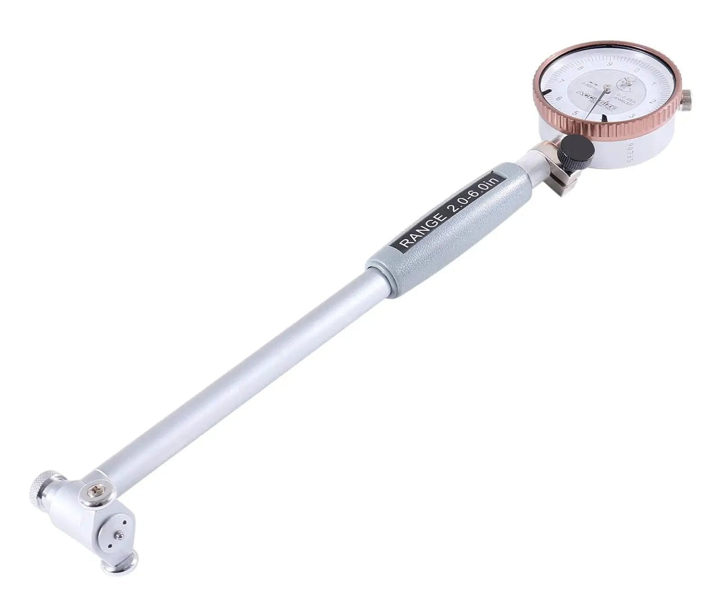 Dial Bore Gauge Set For 2 To 6 Inch Range With 0.0001 Inch Graduation And 6 Inch Stem Includes Extension Holder And Case Chrome Plated Handle Insulated Self Centering Grip Pro Grade Accuracy To 0.0003 Inch From Accusize Industrial Tools Ee20 1006 product image