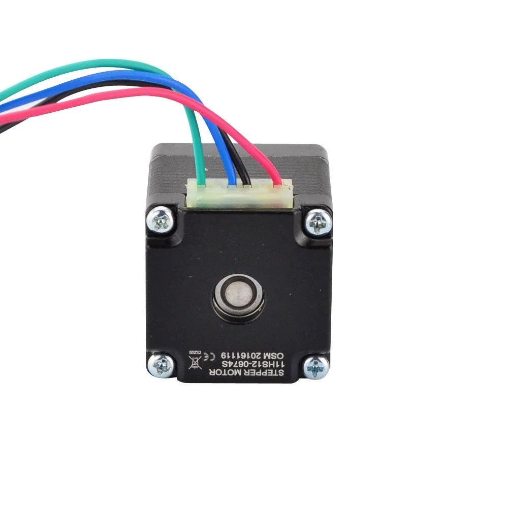 Front view of Compact NEMA 11 Bipolar Stepper Motor For DIY Robots And CNC Projects 0.67A 6 Ncm Torque 5mm Shaft 4 Wire