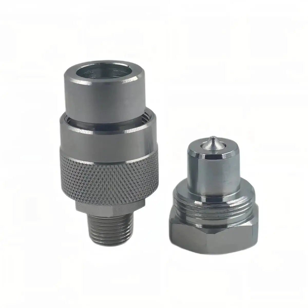 Heavy Duty One Quarter Inch NPT Hydraulic Quick Connect Set For Ten Thousand PSI High Pressure And High Flow With Two Couplers