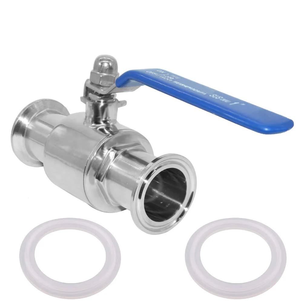 1.5 Inch Tri Clamp Ball Valve Stainless Steel Sanitary Valve for Home Brew with 1 Inch Tube OD, 304 Food Grade Brew Gear