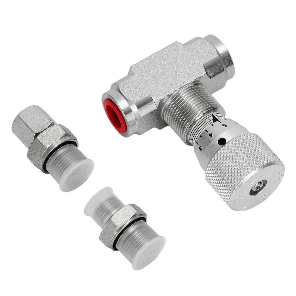 Mini Excavator Hydraulic Flow Control Valve With L08 Thread And M14 Connections STB G3/8 Valve with attachments for precision.