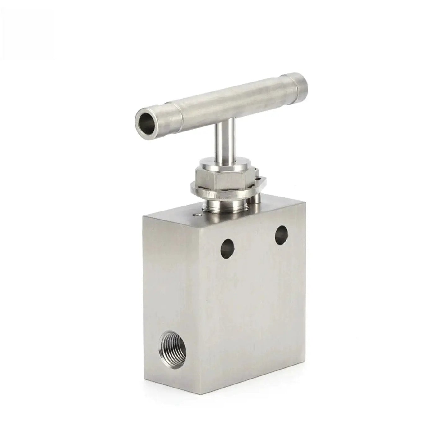 High Pressure 20000 Psi Ultra High Needle Valve Stainless Steel for Hydraulic Systems, one quarter inch port, precision flow control