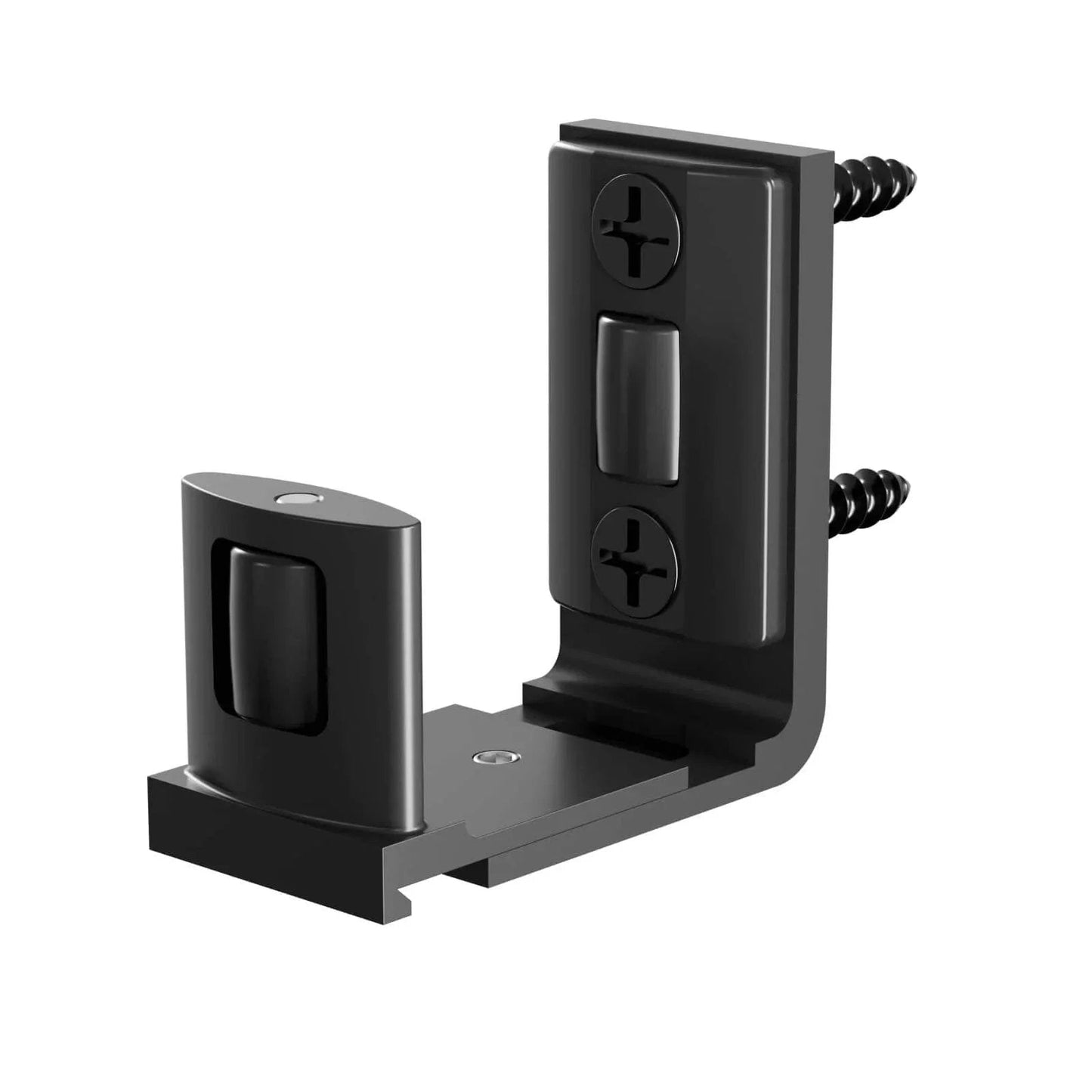 CCJH Sliding Barn Door Bottom Floor Guide With Adjustable Roller U Shape Flexible Flush Design Wall Mounted Black Dual Sided Concealed Pulleys