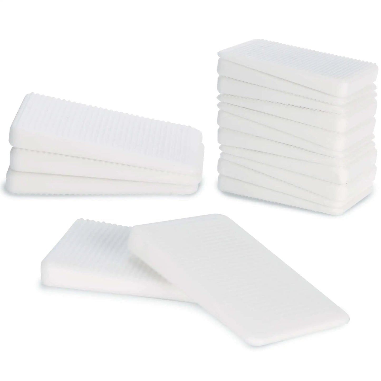 Furniture Leveling Shims For A No Wobble Free Home Flexible Plastic Wedge Pads Stackable Anti Wobble Shims White 20 Pack