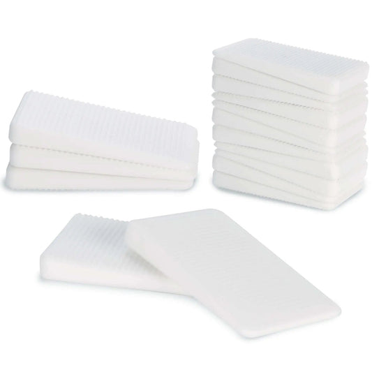 Furniture Leveling Shims For A No Wobble Free Home Flexible Plastic Wedge Pads Stackable Anti Wobble Shims White 20 Pack