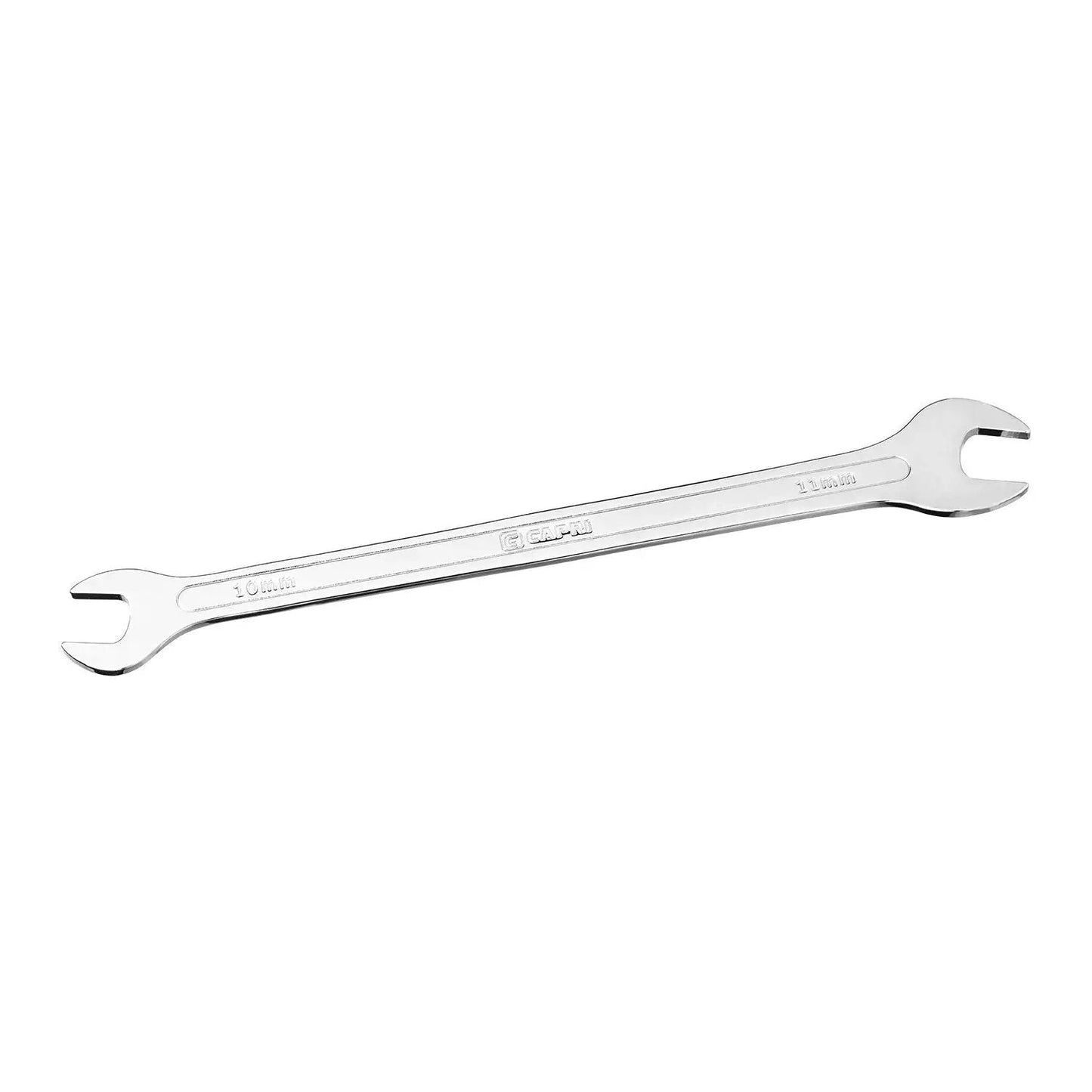 Ultra Thin 10 Mm X 11 Mm Open End Wrench With 15 Degree Angled Head Capri Tools Premium Forged Steel 2.6 Mm Ultra Low Profile