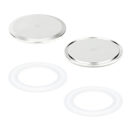 3 Inch Sanitary End Cap Fittings Set With 91mm Ferrule Flange And 5 Silicone Gaskets For 304 Stainless Steel Tubing Tri Clamp 3 Inch Tube OD Industrial Grade Fittings Built To Last Taisher