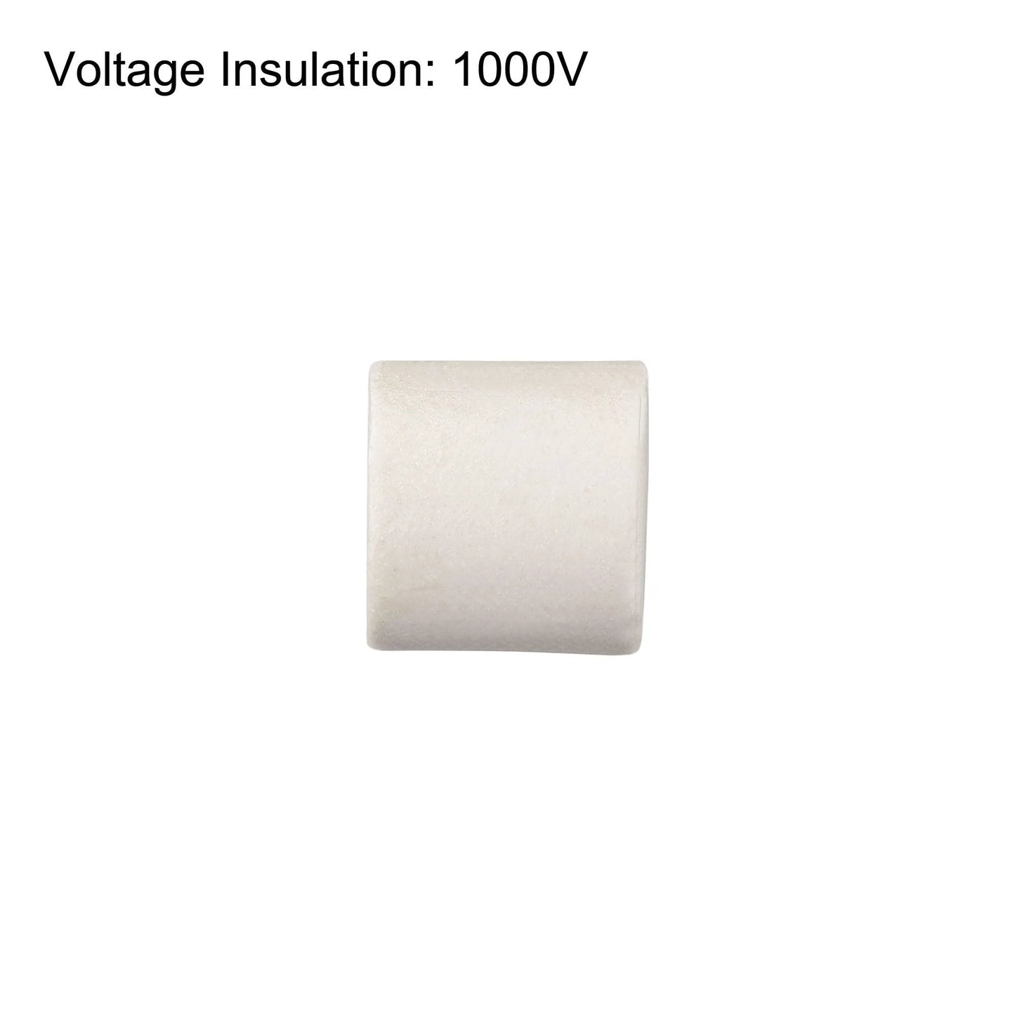 Front view of High Temp Ceramic Tube Insulated Wire Bundle 20Pc Set, 8Mm Bore, 12Mm Length, 13Mm Outer Diameter, Heat Shield.