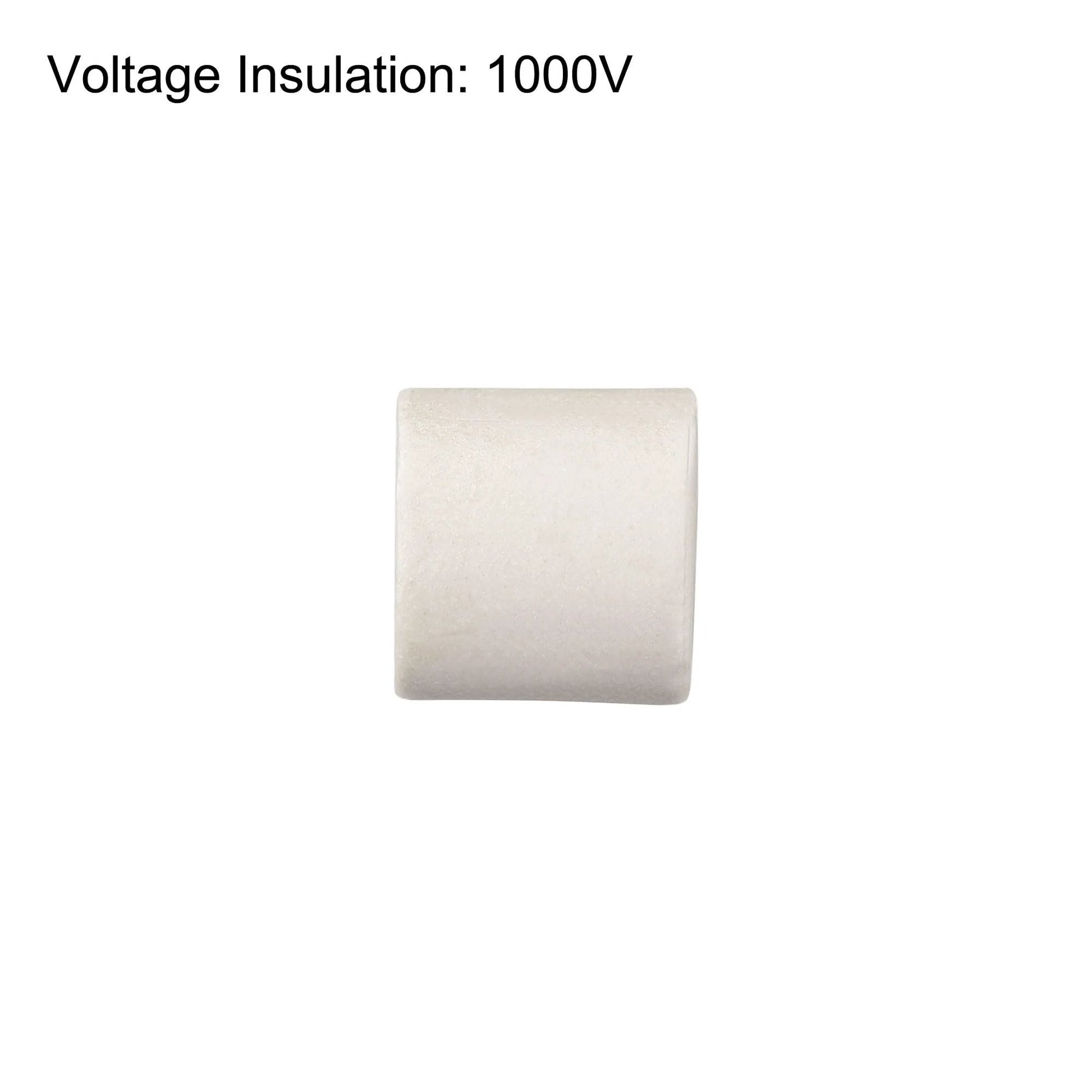 Front view of High Temp Ceramic Tube Insulated Wire Bundle 20Pc Set, 8Mm Bore, 12Mm Length, 13Mm Outer Diameter, Heat Shield.