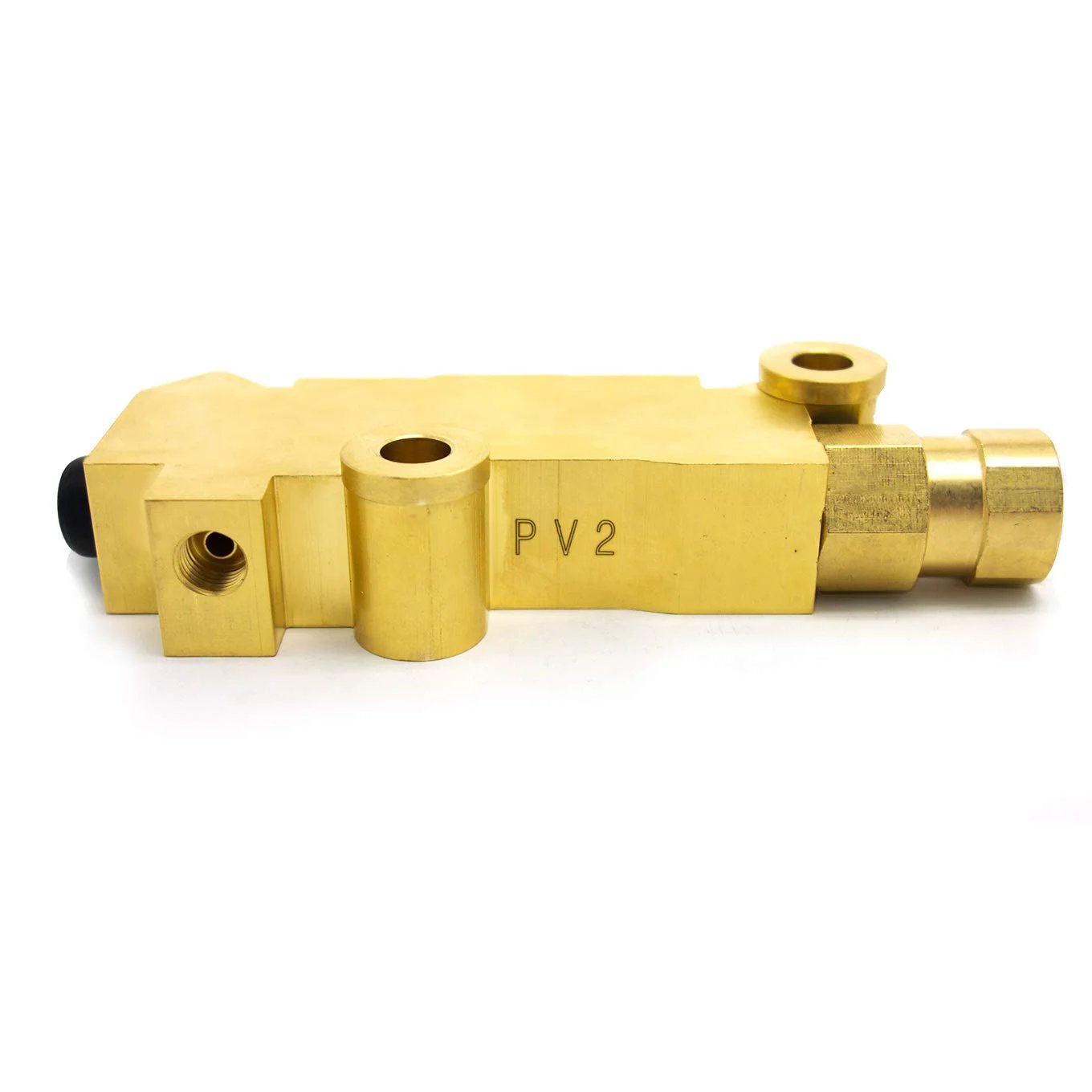 Side view of Brass PV2 Proportioning Valve For Disc And Drum Brakes Front And Rear Beefed Up Braking Power With Universal Fit