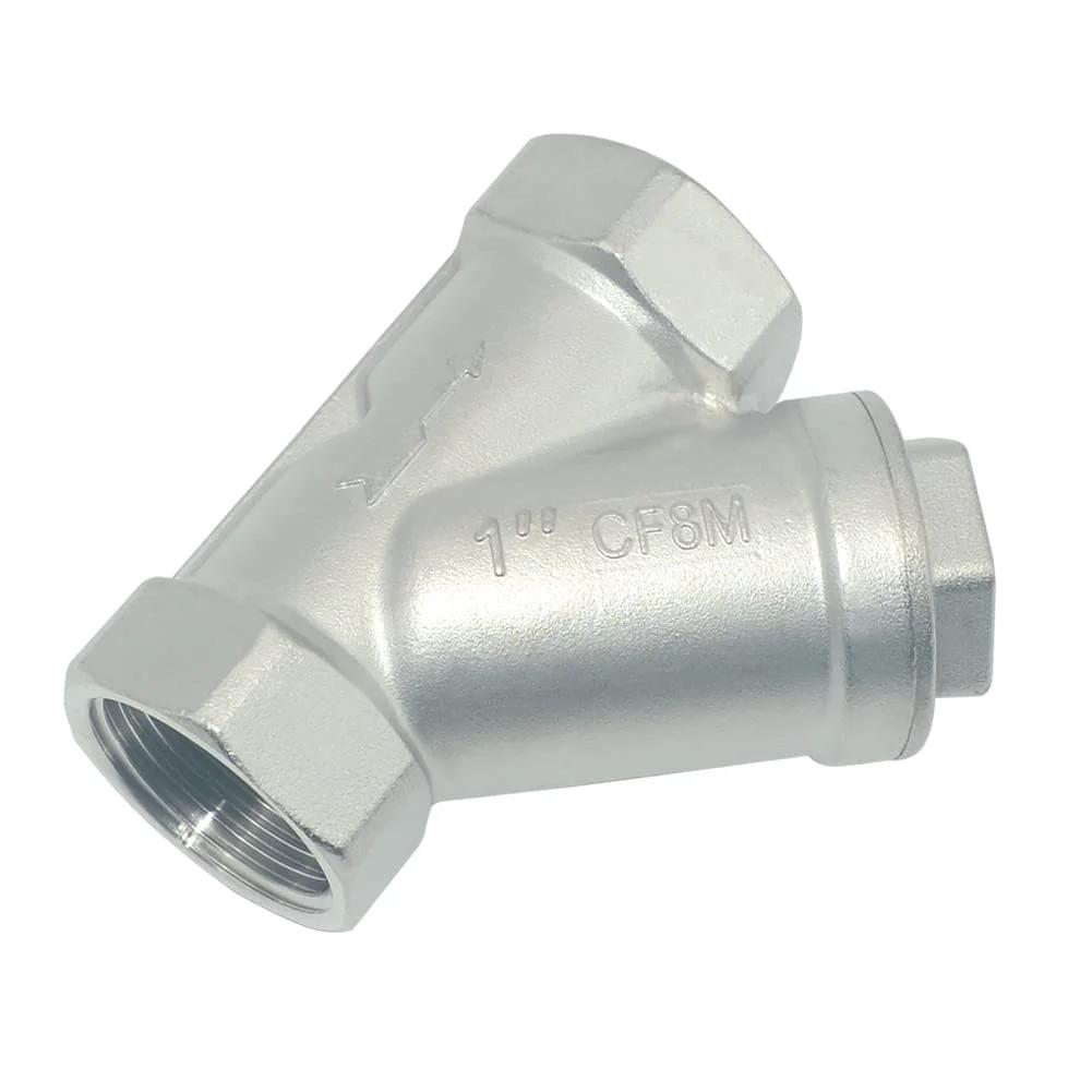 One Inch Heavy Duty Wye Strainer Mesh Filter Valve With 800 WOG Rating Y Spring Check NPT Female Port Stainless Steel SS316 CF8M
