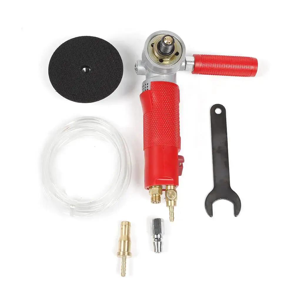 Pro Grade 4 Inch Water Jet Pneumatic Grinder Wet Polisher For Marble Jade Stone Granite Concrete Floor Sander With Copper Water Nozzle And Heavy Duty Helical Gear
