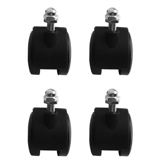 Four Pack Replacement Wheels For Electric Oil Heaters With Omni-Directional Swivel Casters 8mm Thread Diameter Plastic Black Casters