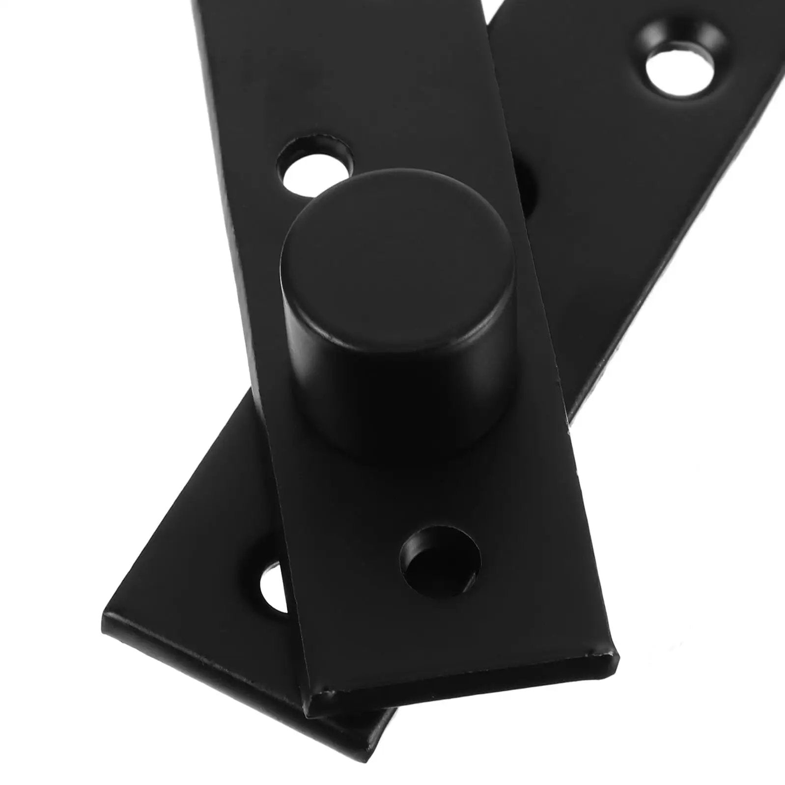 Close-up of Heavy Duty Stainless Steel Pivot Hinge For Wood Doors And Narrow Openings With Hidden Central Pivot, Matte Black Finish, Offset Shaft