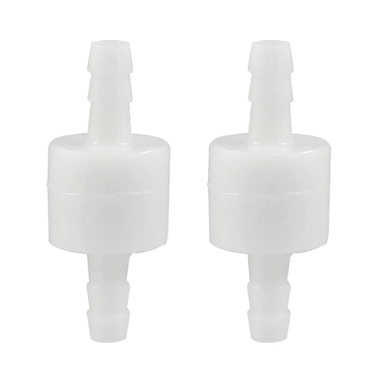 2 Pack One Quarter Inch One Way Inline Check Valves PVDF Plastic Non Return Valve for Fuel Oil Water Gas Air Ozone Resistant High Temperature 25 C to 136 C Durable Corrosion Resistant Inline Valve