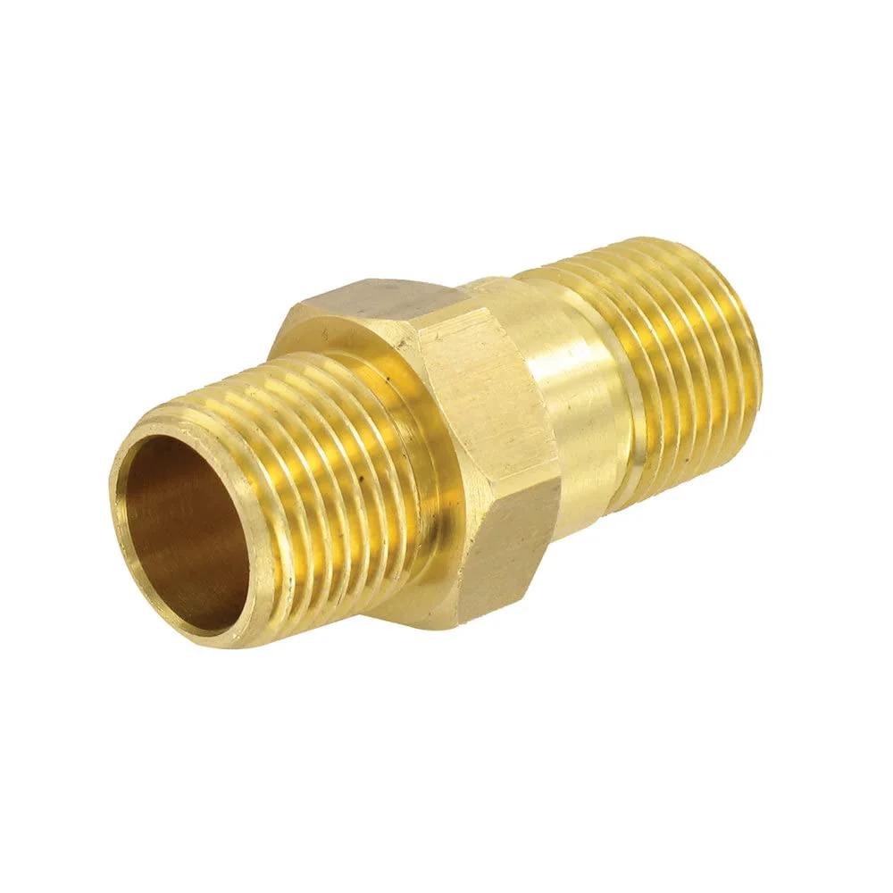 Freshwater Backflow Preventer Brass Check Valve Lead Free Half Inch MPT To MPT Durable Construction For RV And Household Water Systems Valterra P23415LF front view