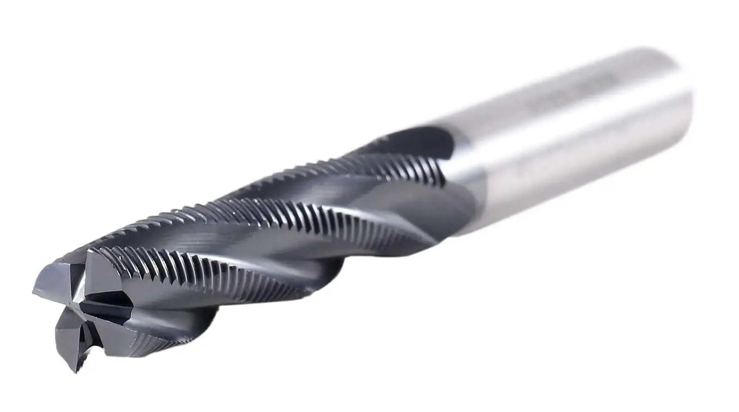 TiAlN Coated M42 8 Percent Cobalt Roughing End Mill 1/2 Inch Shank, 1/2 Inch Diameter, 2 Inch Flute Length, 4 Inch Overall Length