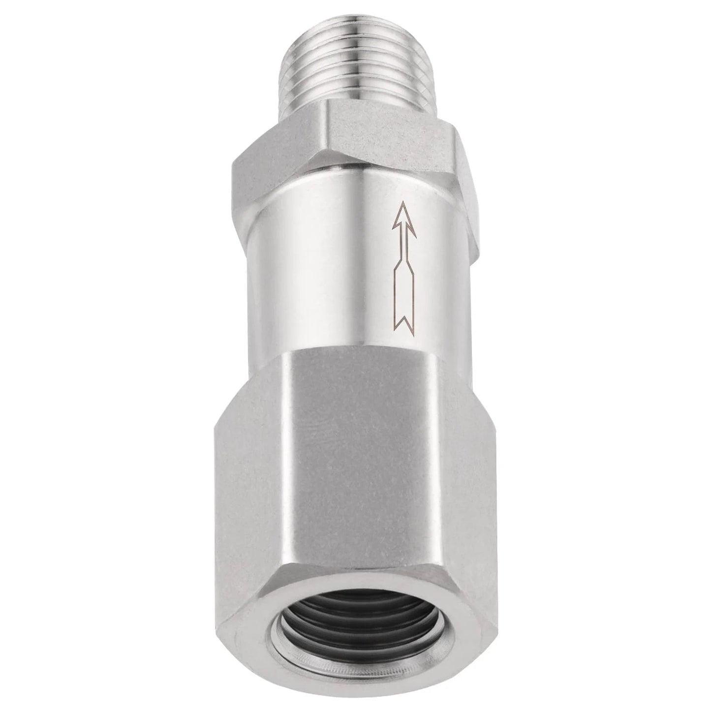 Detachable 304 Stainless Steel Check Valve One Way Non Return Valve For Water Oil Gas One Quarter Inch Female NPT Inlet To Male NPT Outlet
