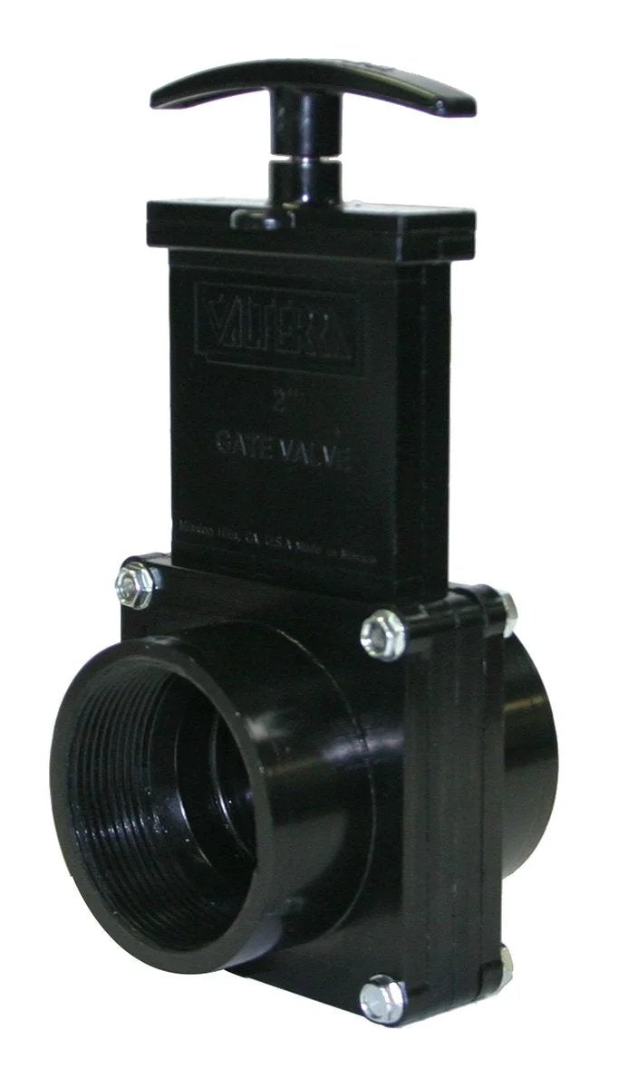 Black 2 Inch ABS Gate Valve With Female Pipe Thread, Unrestricted Flow, Quick Shutoff, And Easy Push-Pull Operation For RVs, Boats