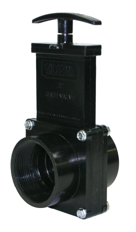 Black 2 Inch ABS Gate Valve With Female Pipe Thread, Unrestricted Flow, Quick Shutoff, And Easy Push-Pull Operation For RVs, Boats