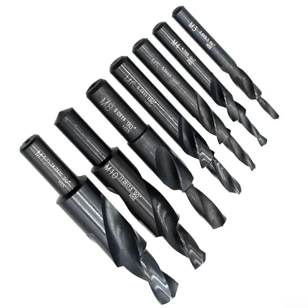 Dual Function HSS Cobalt Two Stage Step Drill Bit For Metal With 90 And 180 Degree Second Stage Profiles, Counterbore Spiral Design