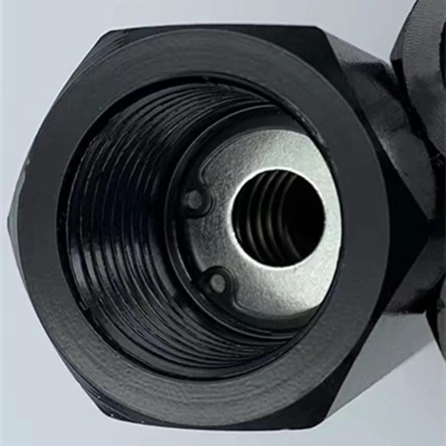 Close-up of a Hydraulic Check Valve 3 Eighths Inch NPT One Way Pump Oil 3000 PSI High Flow Durable Carbon Steel Body Corrosion Resistant PTFE Seat