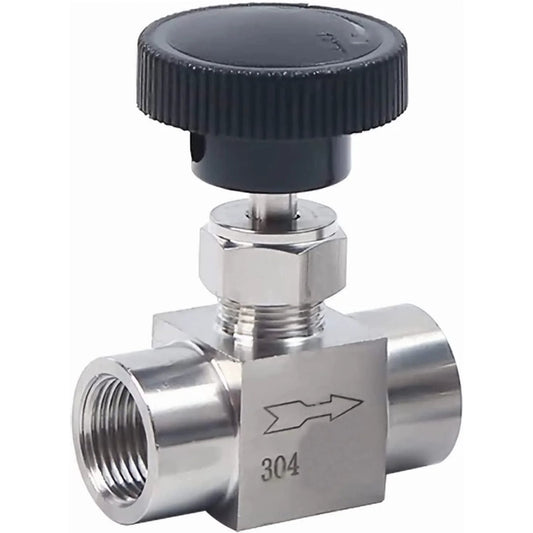 304 Stainless Steel Needle Valve Set With NPT Female Threads In 1 Eighth, 1 Quarter, 3 Eighth, And 1 Half Inch For Water Gas Oil Pro Grade Flow Control High Pressure 915 PSI Max Temp 120C Durable Industrial Valve