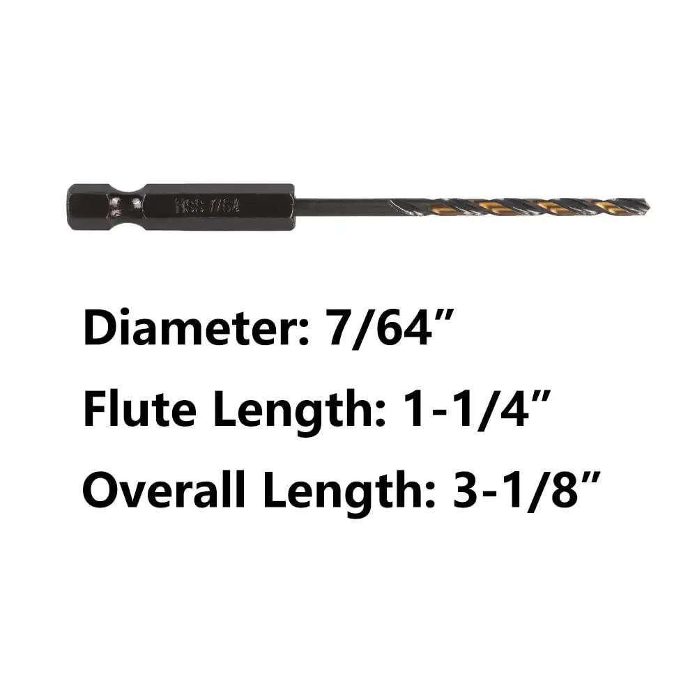 10 Pcs 7 64th Inch Impact Hex Drill Bit Set With Quick Change Driver HSS Black Gold Bits For Copper Aluminum Zinc Alloy Wood Plastic