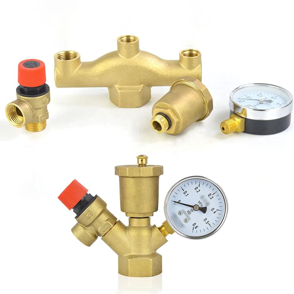 Brass Automatic Float Valve Kit With Air Bleeder Release Vent Valve And 1/2 G Male Thread Includes 1/2 G Female X 1/2 NPT