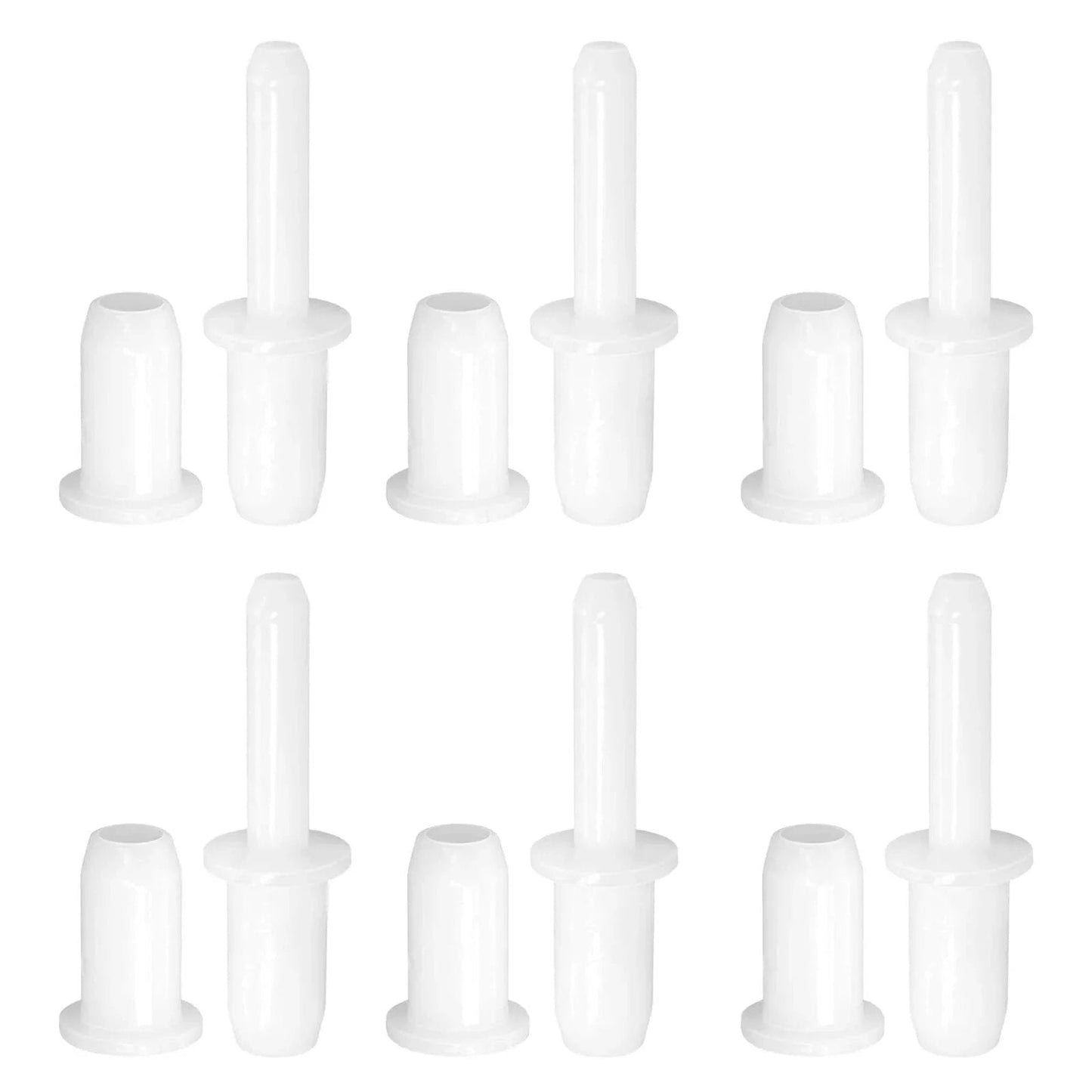 Six Sets Of 1-7/16 Inch Screen And Storm Door Hinge Pin Kit With White Nylon Pins And Bushings For Croft And Other Storm Doors