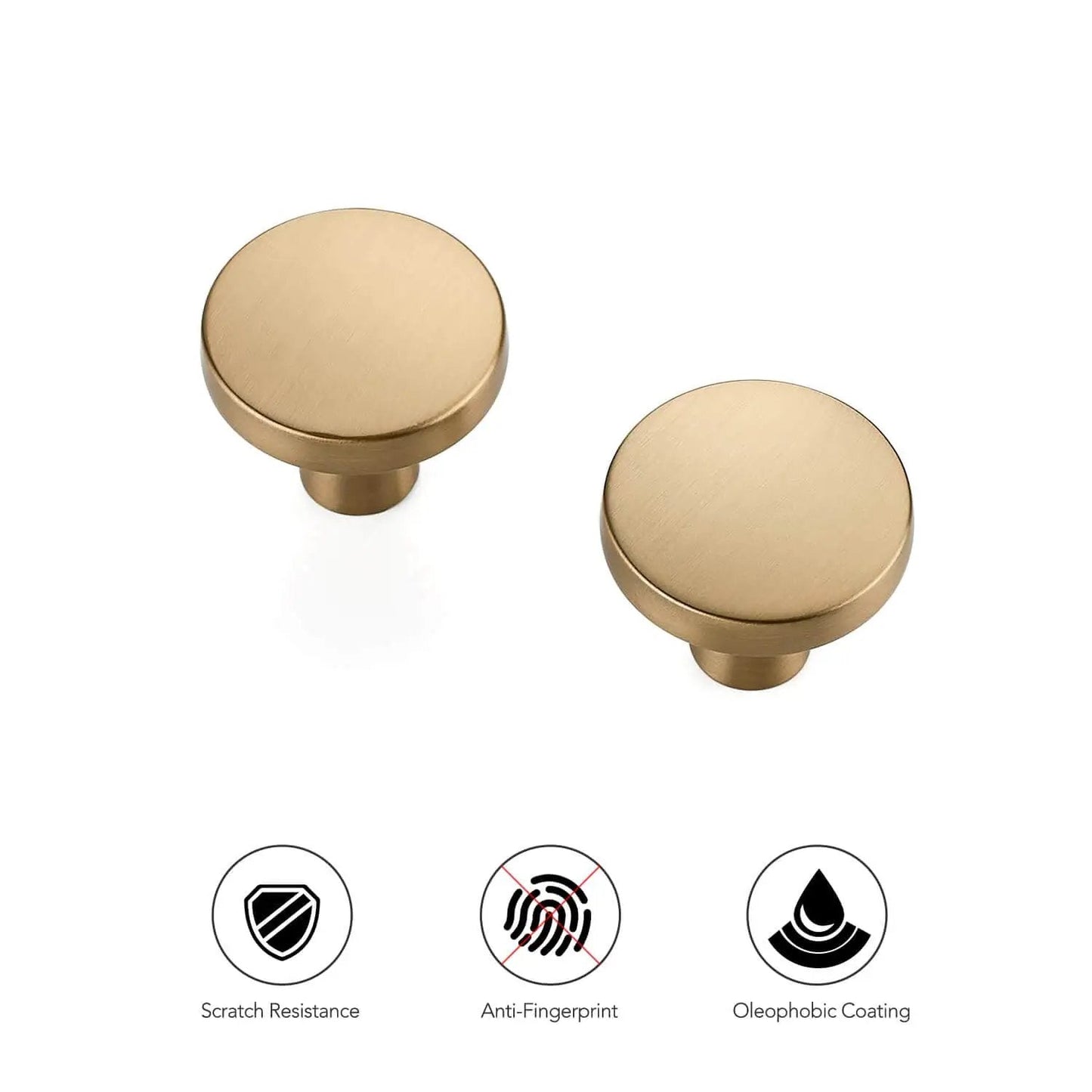 Solid Round Kitchen Cabinet Knobs 30 Pack Single Hole Pulls In Champagne Bronze Oil Rubbed Finish For Cabinets And Drawers
