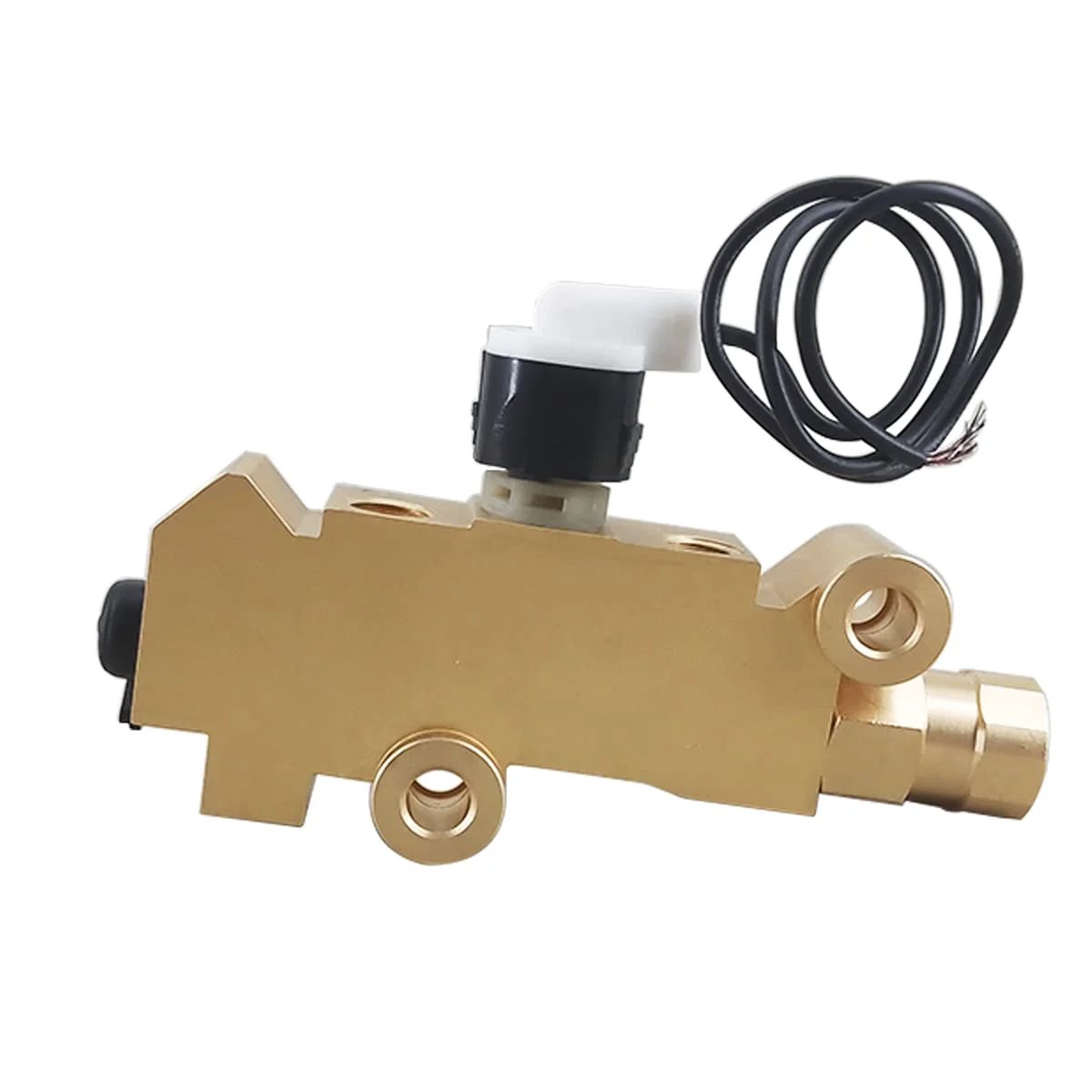 PV2 Brass Brake Proportioning Valve for GM Classic Cars and Trucks Disc Drum Front to Rear Balance Compatible With Connector 172-1353 Fits Most Dual Reservoir Master Cylinders Street Ready Durable Brass Valve side view.
