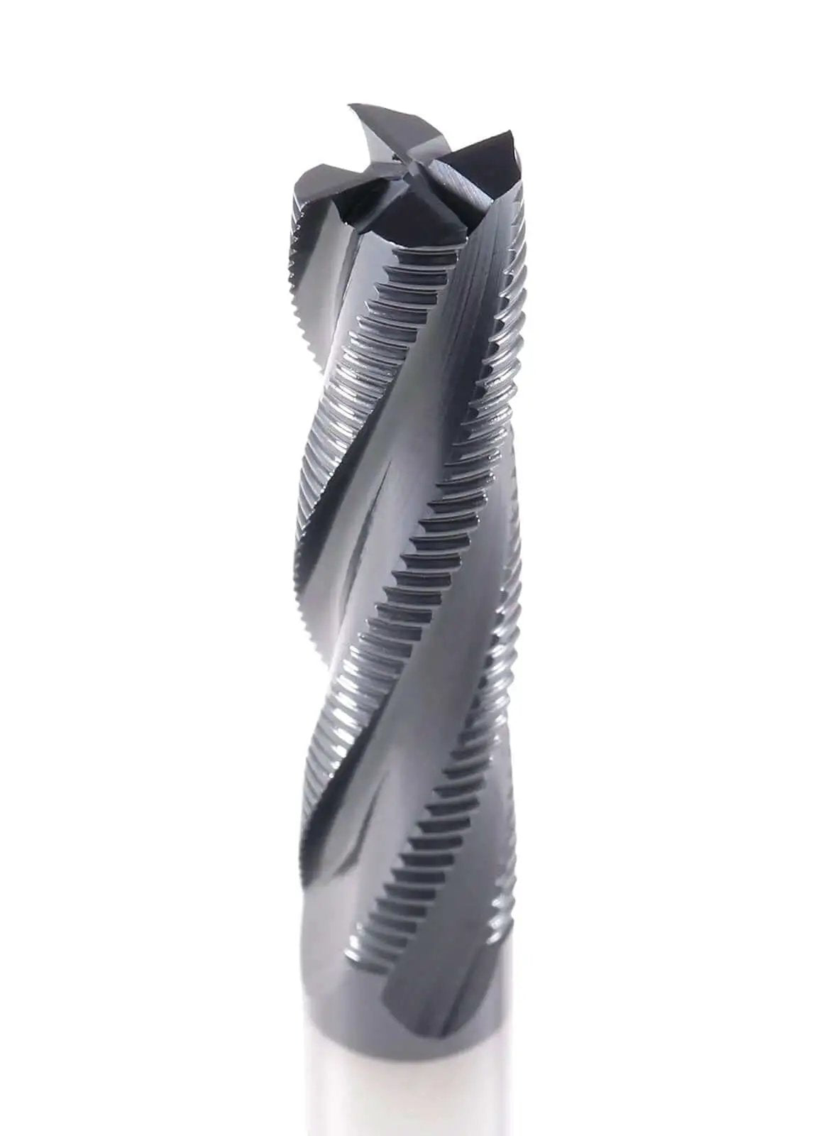 TiAlN Coated M42 8 Percent Cobalt Roughing End Mill 1/2 Inch Shank, 1/2 Inch Diameter, 2 Inch Flute Length, 4 Inch Overall Length, 4 Flute Center Cutting Fine Tooth for Smooth Finish in Metals.