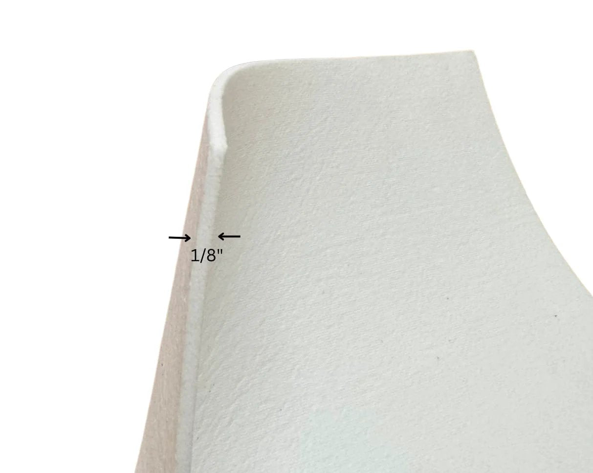 Close-up of 1/8 inch thick Ceramic Fiber Paper For Kilns And Furnaces 11 By 12 Inch Pack Of 10 Sheets Lightweight And Flexible