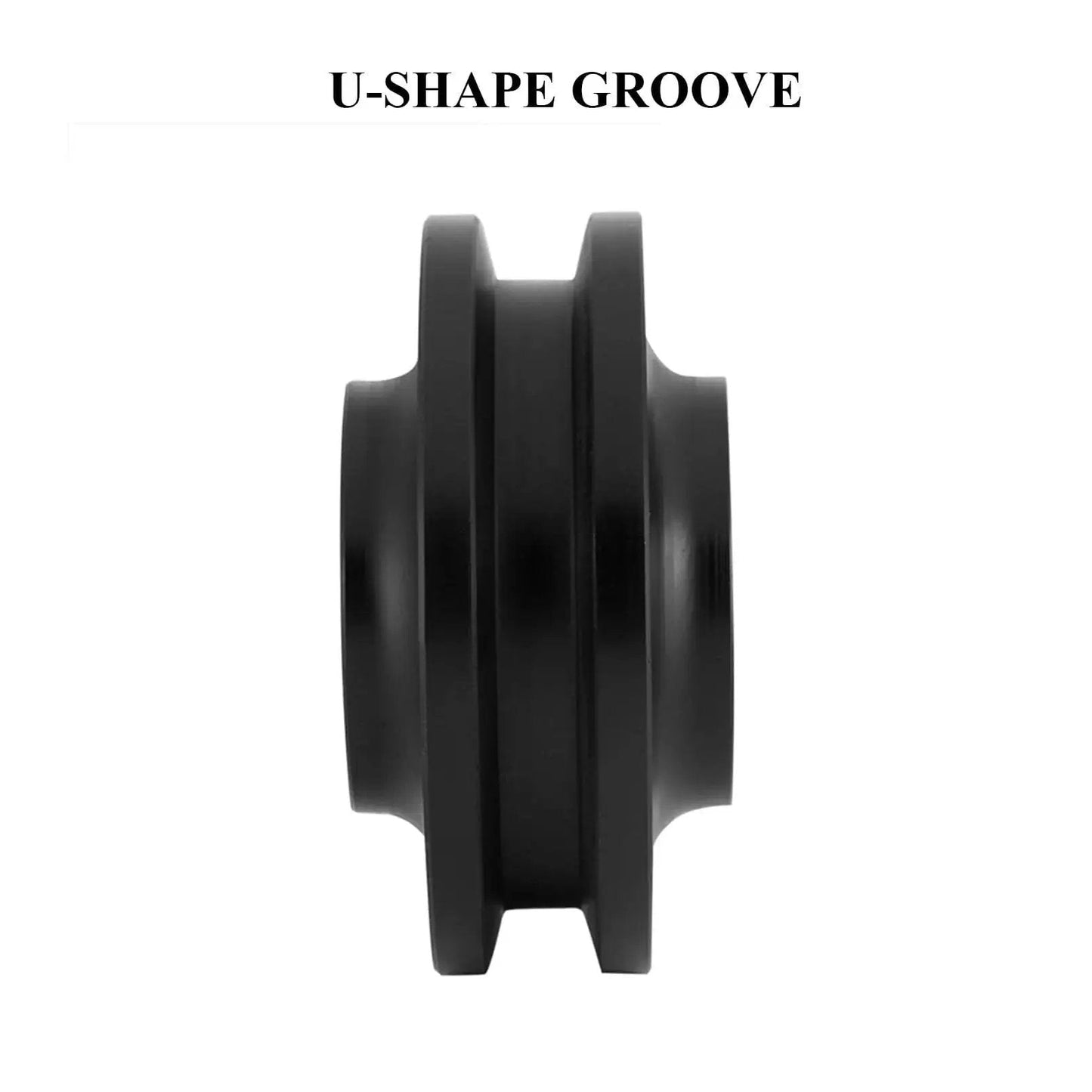 Side view of Heavy Duty Sliding Barn Door Wheel Set for Cabinets and Windows, Quiet Smooth Roller Pulleys, Durable Zinc Alloy and Nylon Wheels.