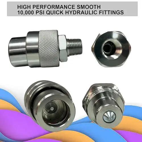 Three Eighths Inch NPT Hydraulic Quick Connect Disconnect Coupler 10,000 PSI High Pressure Replaces Enerpac C-604 shown in detail