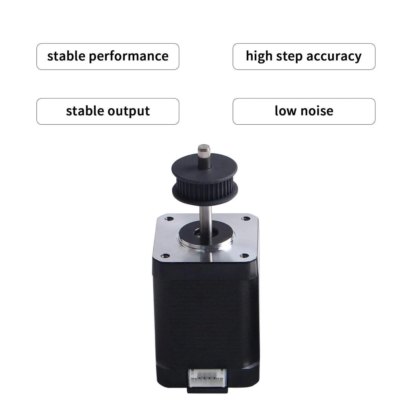 Replacement Nema 17 Stepper Motor For K1 And K1 Max 42x60 Mm One Point Eight Degree 2 Phase With 2A For X Axis Synchronous Belt Wheel Pulley Spare Part For Crealty 3D Printer Projects By FYSETC Crealty showing front view with 36T pulley.