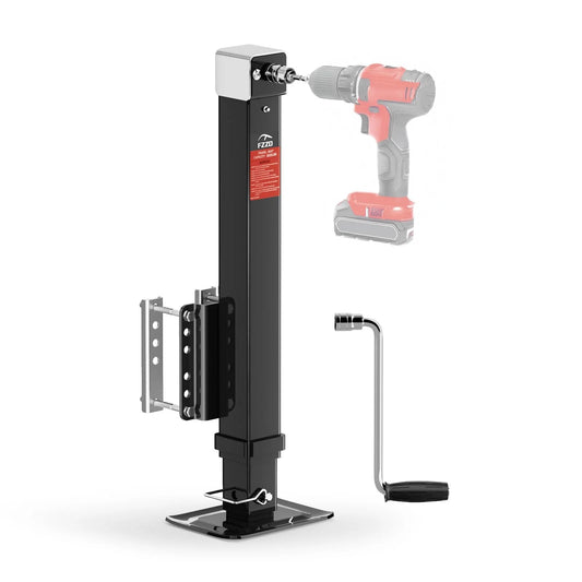 Beefy 8000 Lbs Heavy Duty Trailer Jack With 20-24V Cordless Drill Compatibility And 28.6 Inch Lift Dual Power And Manual Crank